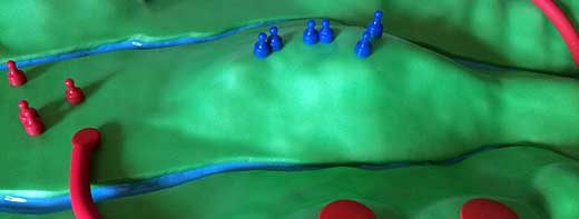 Une maquette tactile du territoire d'Al&eacute;sia.